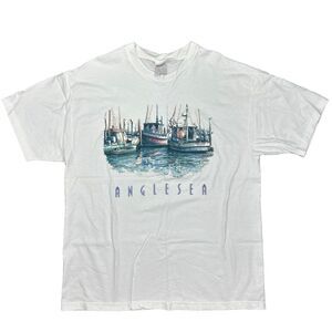Vintage Anglesea New Jersey Shirt Boats Dock Ocean Side 90's Size XL